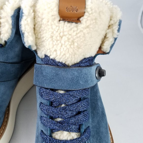 NEW Womens 9.5 COACH Boots - Navy Blue G1354 - Picture 5 of 11